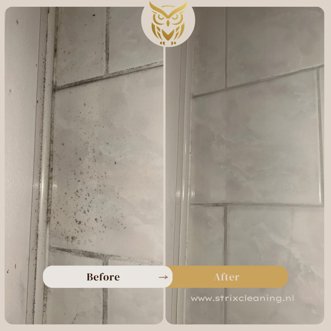 Particuliere schoonmaak Leeuwarden badkamer voor en na resultaat 