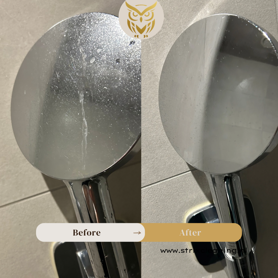 Douchekop ontkalken Groningen kalkaanslag professioneel verwijderd